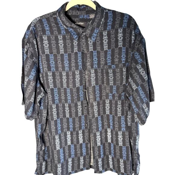 PURITAN XL MENS HAWAIIAN BUTTON UP BLUE SHIRT - Picture 1 of 10
